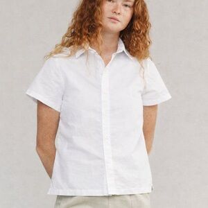 Jungmaven Farla White Cotton & Hemp Button Down Shirt XS